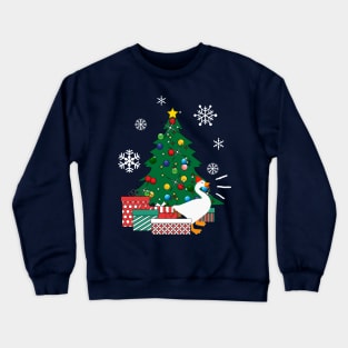 Honk Goose Around The Christmas Tree Crewneck Sweatshirt